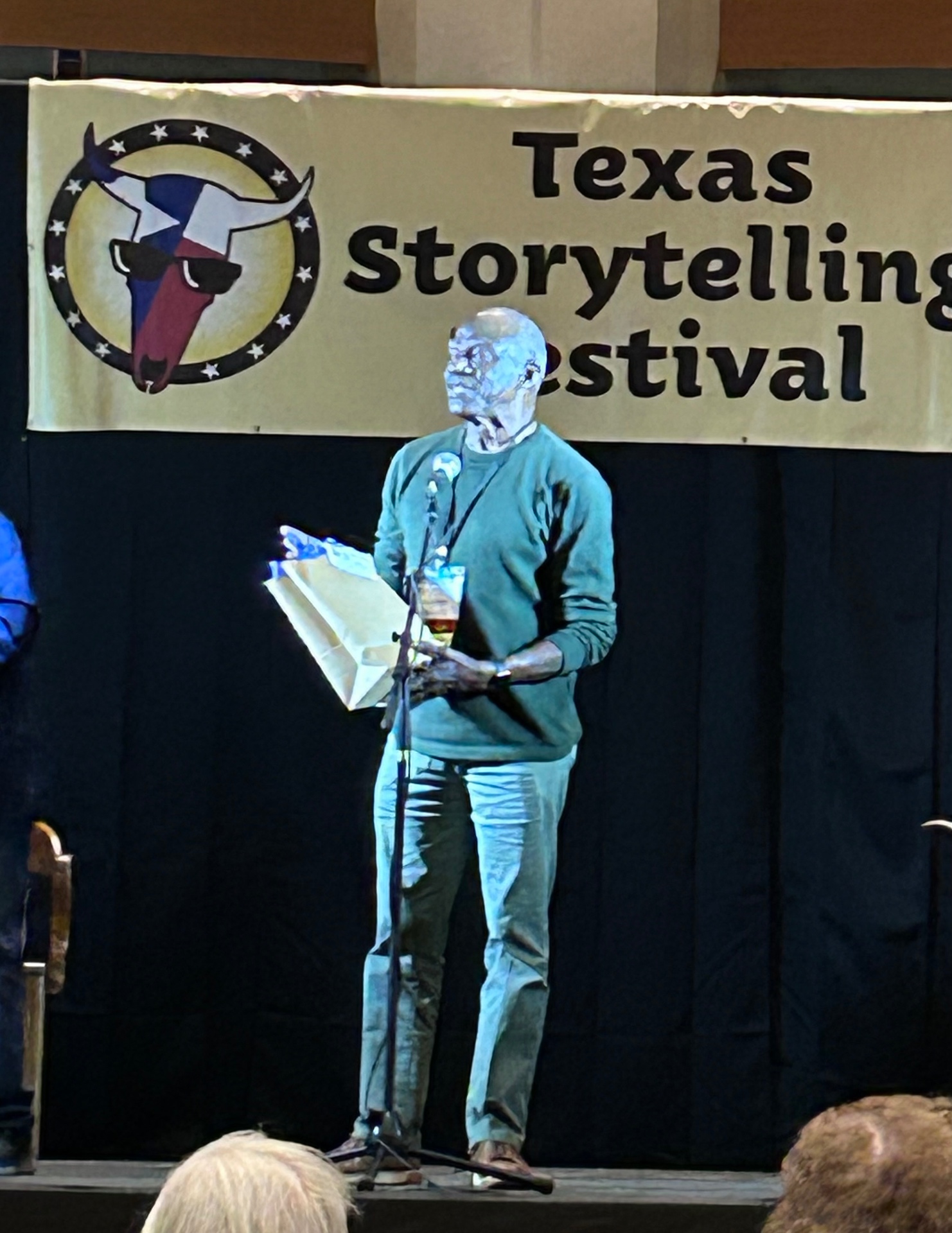A quiet moment on stage after the award presentation